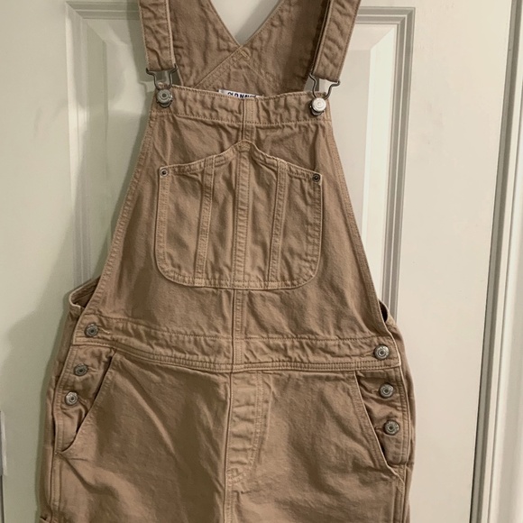 Tan Women's Overalls Shorts - Picture 3 of 5